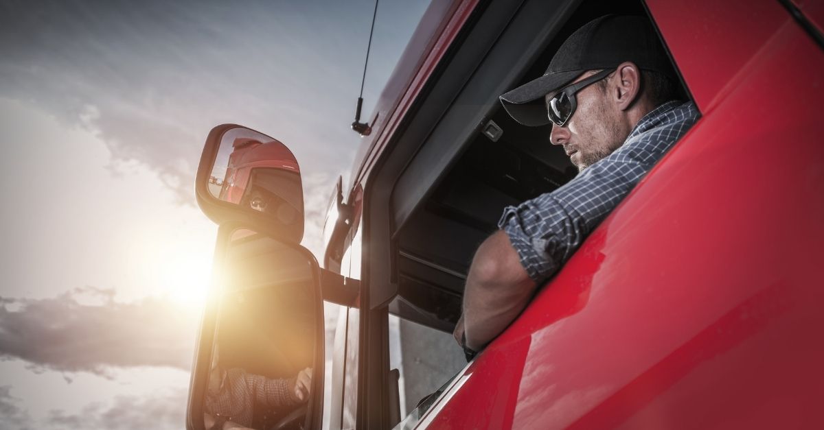 Sun Safety For CDL Truckers TransForce   Truck Driver In Sunglasses 